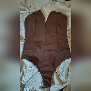 Lulus black strapless body suit NWT